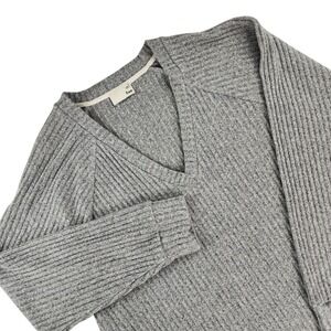 Wilfred Free Sweater Womens Medium Grey Ribbed V-Neck Raglan Polyester Blend